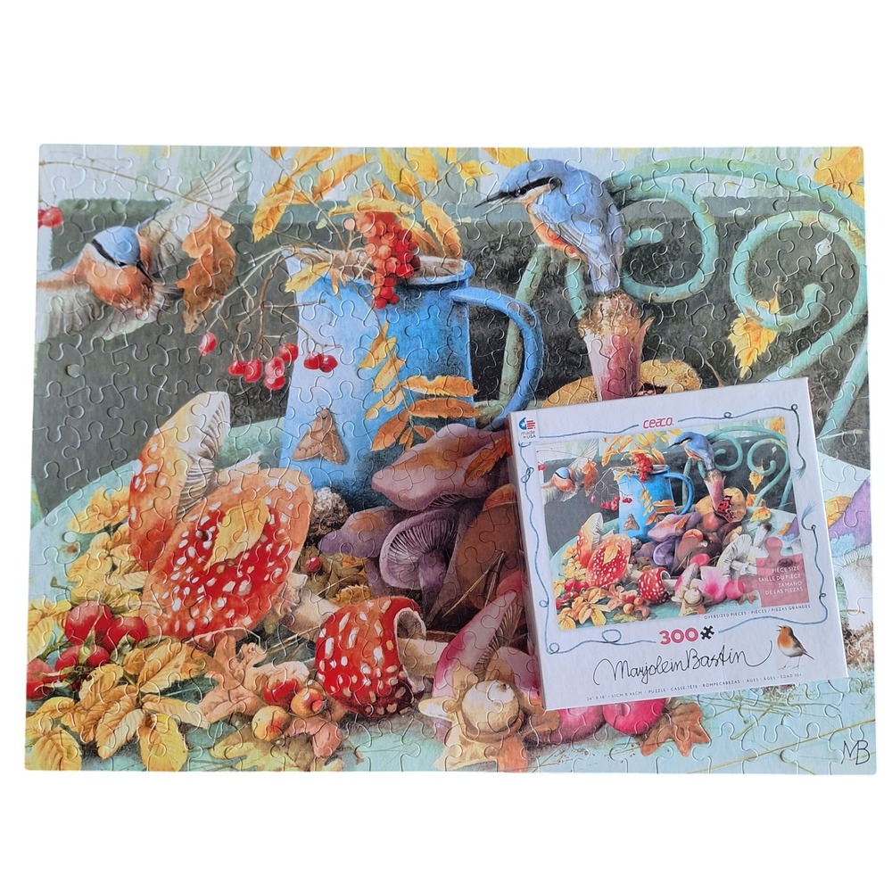 Ceaco Marjolein Bastin Mushroom Bird Forage Jigsaw Puzzle 300 Piece 42236